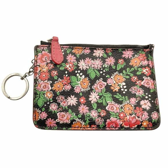 Coach Handbags - Coach Floral Coin Wallet with Keychain